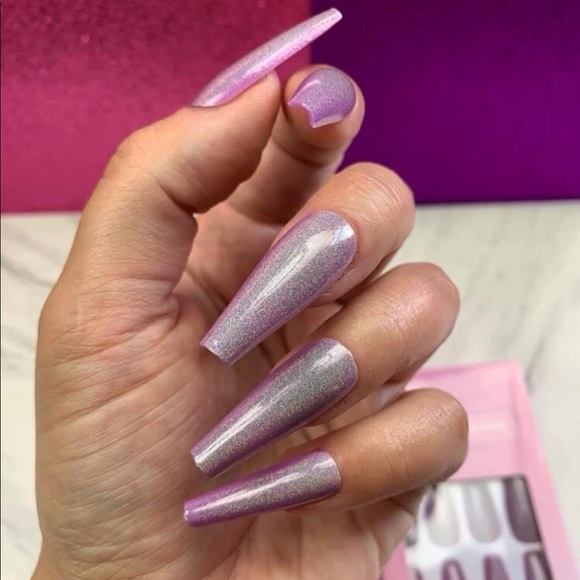 Touch and glow fake extra long nails in color purple glow brand new in box - Picture 9 of 16